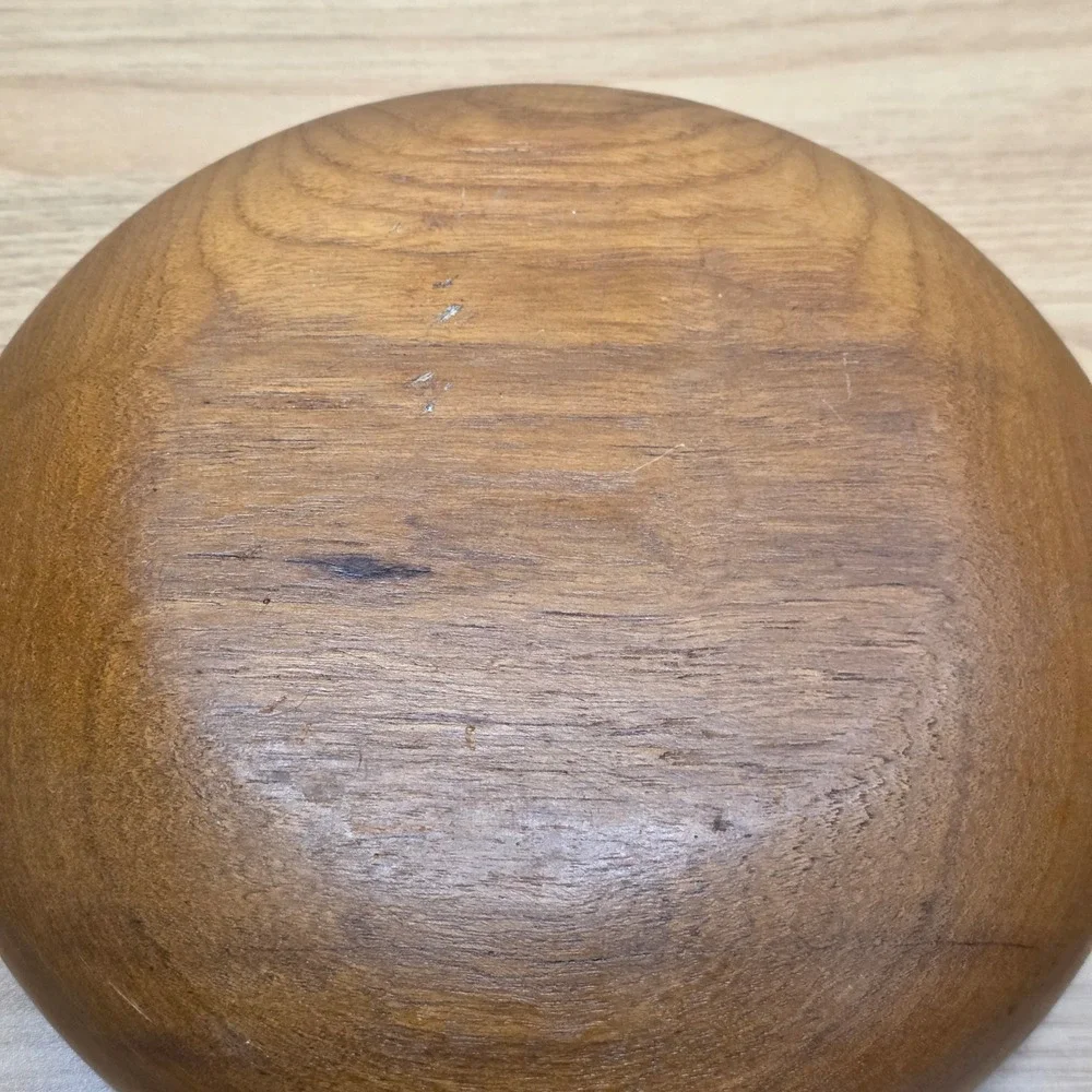 Vintage Teak Solid Wood Salad Bowl Serving Set 7pc Brown Mid Century‎ Modern